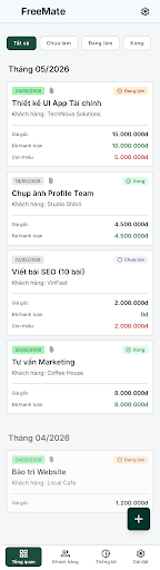 FreeMate - Tổng quan công việc